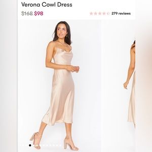 Show Me Your Mumu - Verona Cowl Dress, Champagne Luxe Satin, XS